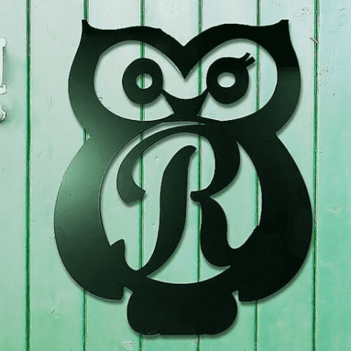 Personalised owl metal art | Steel monograms