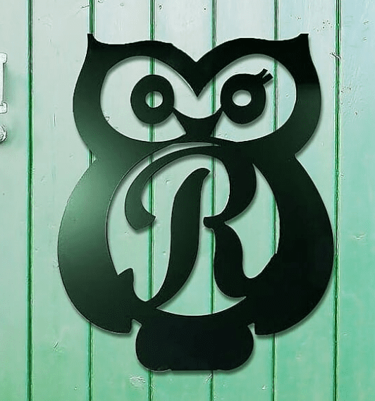 Personalised owl metal art | Steel monograms