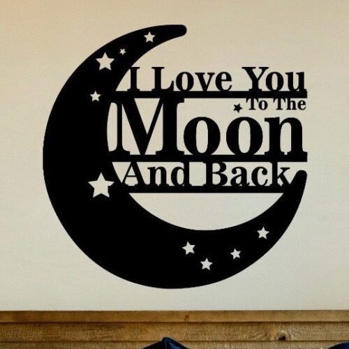 Love to the moon & back metal wall art