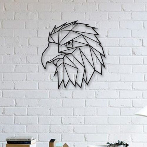 Geometric Eagle Metal Sign